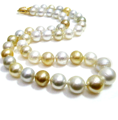 White and Gold South Sea Pearl Necklace